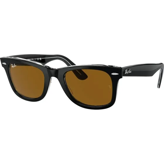 Ray-Ban Wayfarer 0RB2140 Unisex – Sort stel, grønne linser