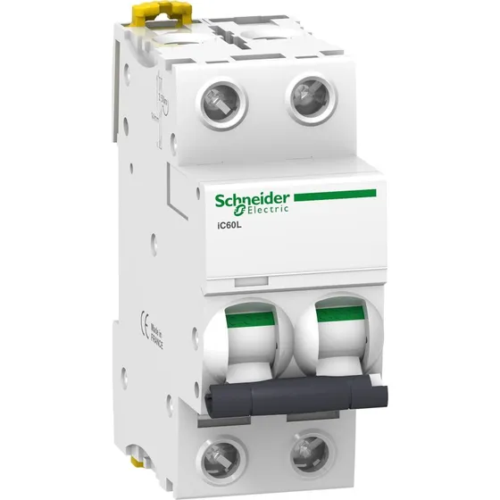 Schneider Electric Acti9 iC60L 2P 10A C, 36 mm, enkelt terminal