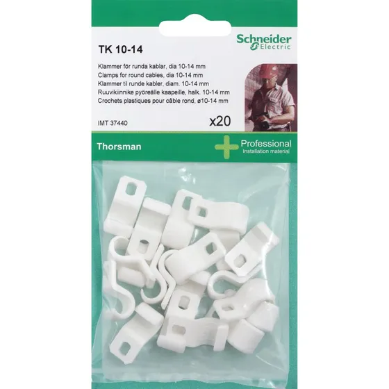 Schneider TK Kabelbøjle 10-14 mm Hvid 20 stk