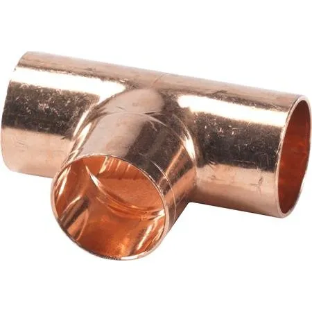 Viega T-stykke 22x15x22 mm kobber med loddemuffe