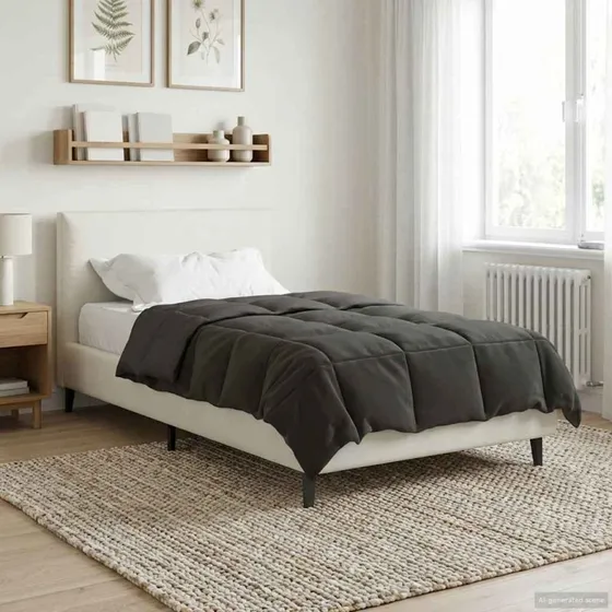 vidaXL Helårs Dyne Quilting Antracit 135 x 200 cm Mikrofiber