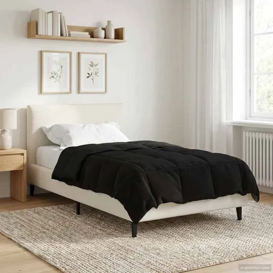 vidaXL Helårs Dyne Quilting Sort 135 x 220 cm Mikrofiber