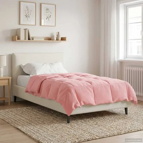 vidaXL Helårsdyne Quilting Lyserød 135 x 220 cm Mikrofiber