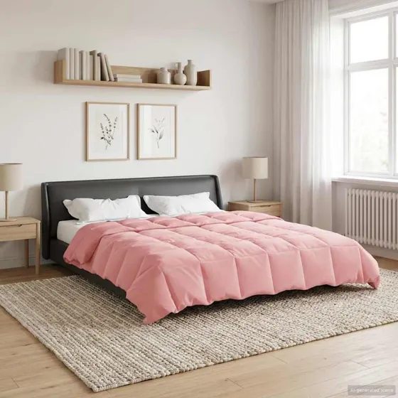 vidaXL Helårs Dyne Lyserød 200x220 cm Mikrofiber