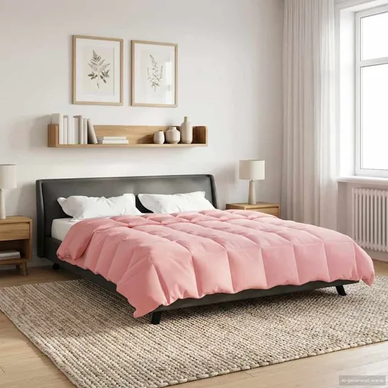 vidaXL Helårs Dyne Quilting Lyserød 220x260 cm Mikrofiber