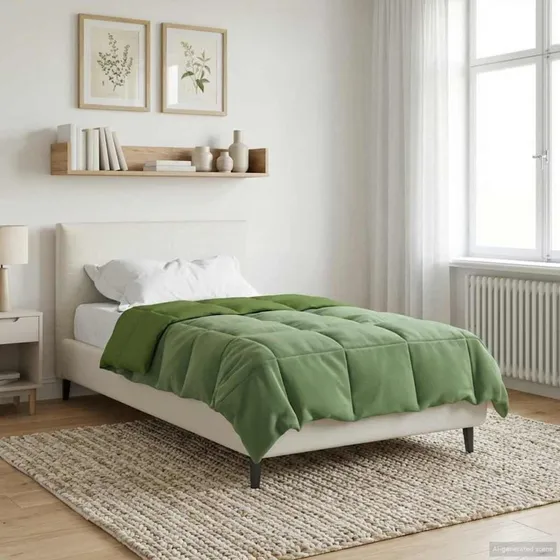 vidaXL Helårs Dyne Quilting Grøn 155 x 200 cm Mikrofiber
