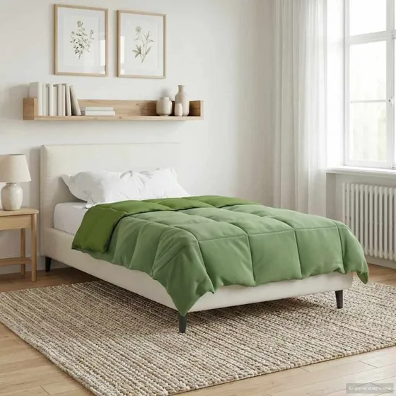 vidaXL Helårs Dyne Quilting Grøn 140 x 220 cm Mikrofiber