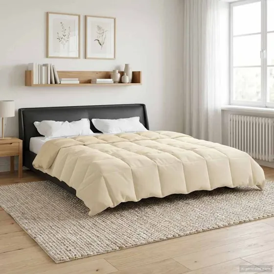 vidaXL Helårs Dyne Quilting Creme 200 x 200 cm Mikrofiber