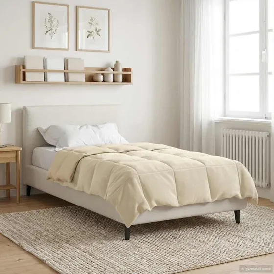 vidaXL Helårs Dyne Quilting Creme 135 x 220 cm Mikrofiber