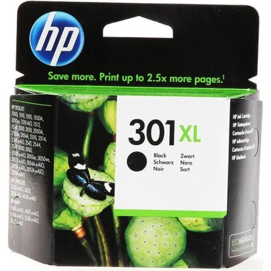 HP 301XL Sort Blækpatron (CH563EE) – Høj Kapacitet