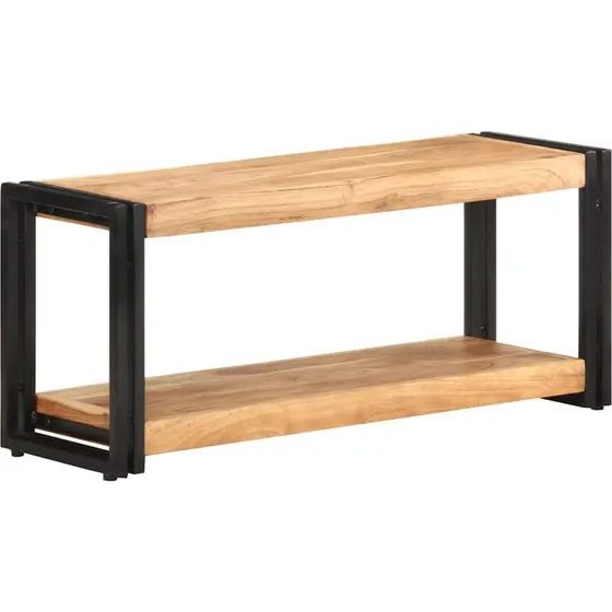 vidaXL tv-skab 90x30x40 cm massivt akacietræ, sort