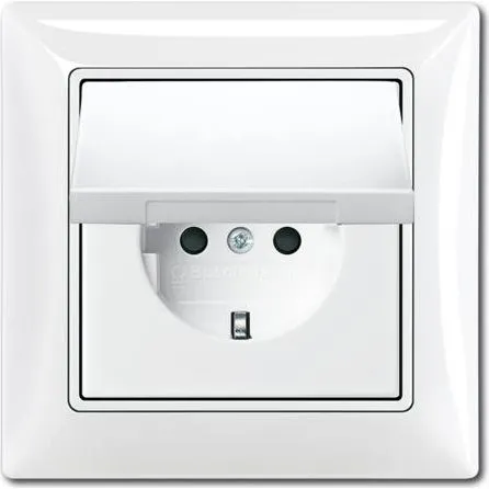 ABB B55 Schuko-Stikkontakt, IP44, Blank Hvid
