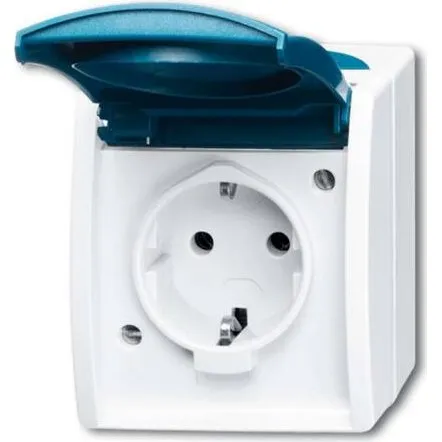 Ocean Stikkontakt Grå/Blågrøn 250V, 16A, IP44