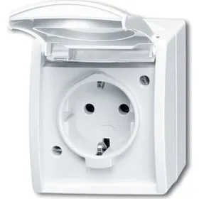 ABB Ocean Schuko Stikkontakt Hvid 16A IP44