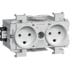 ECOLINE 2 x DK Stikkontakt RAL9016, hvid