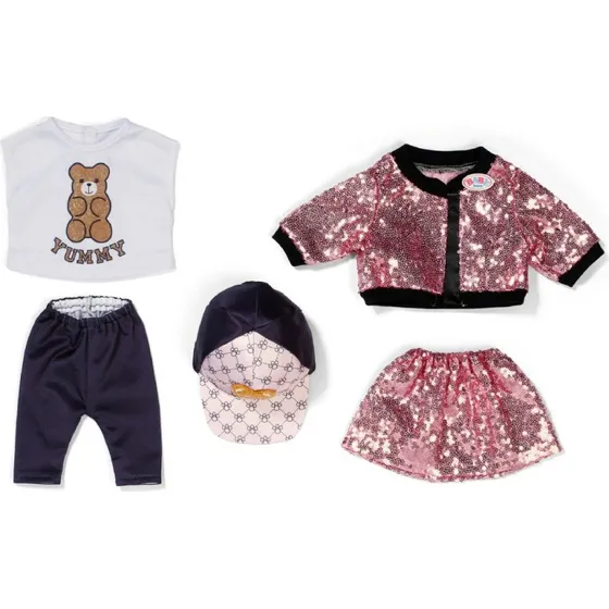 Baby Born Glam Outfit 43cm – Stilfuldt glamourøst tøjsæt med glitrende detaljer