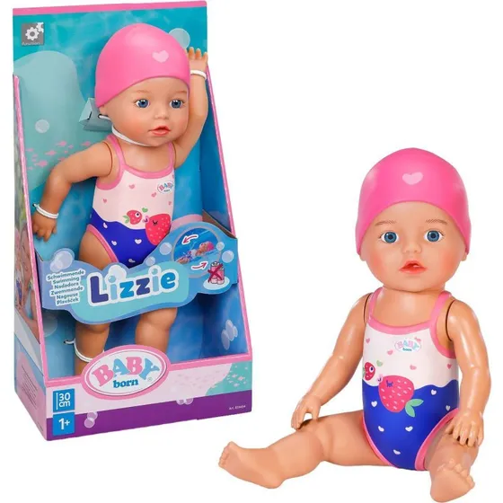Baby Born Swimming Lizzie 30 cm, svømmende dukke uden batterier