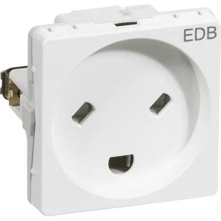 Fuga EDB stikkontakt 1 modul 2-pol med jord, hvid