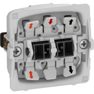 LK FUGA Afbryder 16A med Korrespondance, 2 Sløjfeklemmer, Hvid LED, 1 Modul