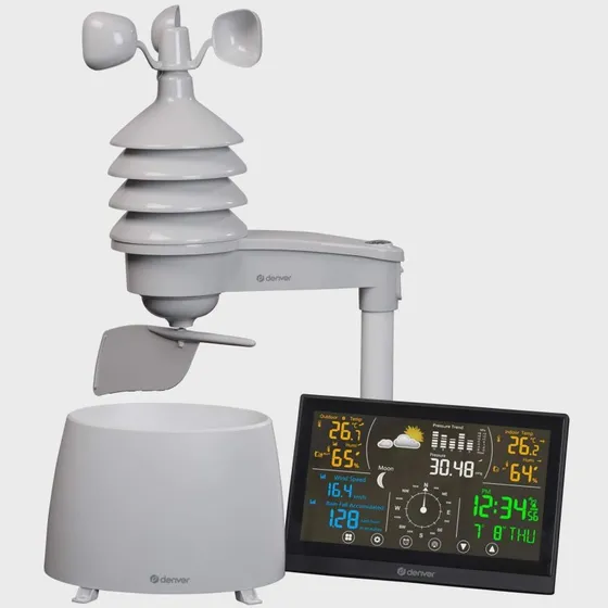 Denver WS-650 Vejrstation med farvedisplay og trådløse sensorer, hvid