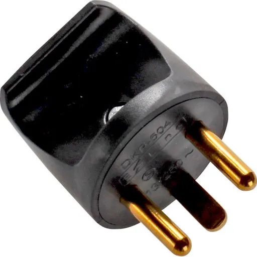 Hager Stikprop med jord, rund, sort 16A 250V