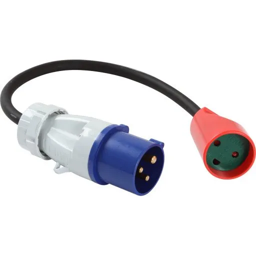Heatcom CEE Adapter 33 cm, blå, 16A