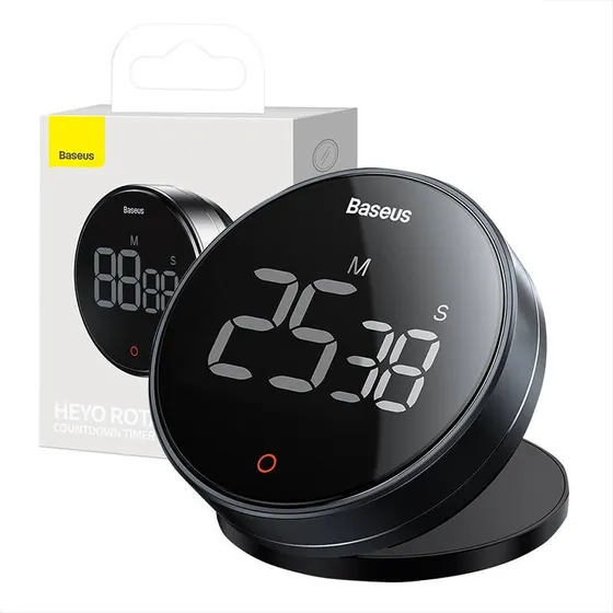 Baseus Heyo Pro Timer, Grå, Rotationstimer med 3 lydniveauer