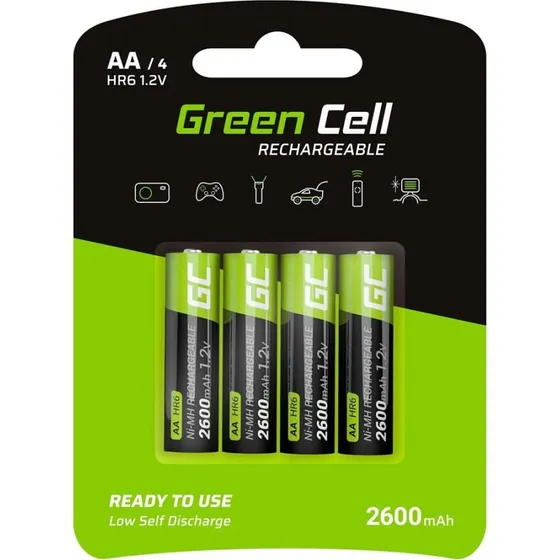 Green Cell AA 2600 mAh NiMH genopladelige batterier (4 stk.)