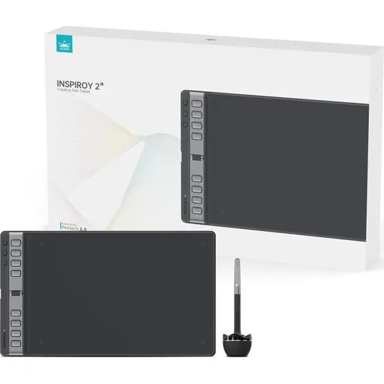 Huion Inspiroy 2 L H1061P Sort Tegneplade med 8 Programmerbare Knapper