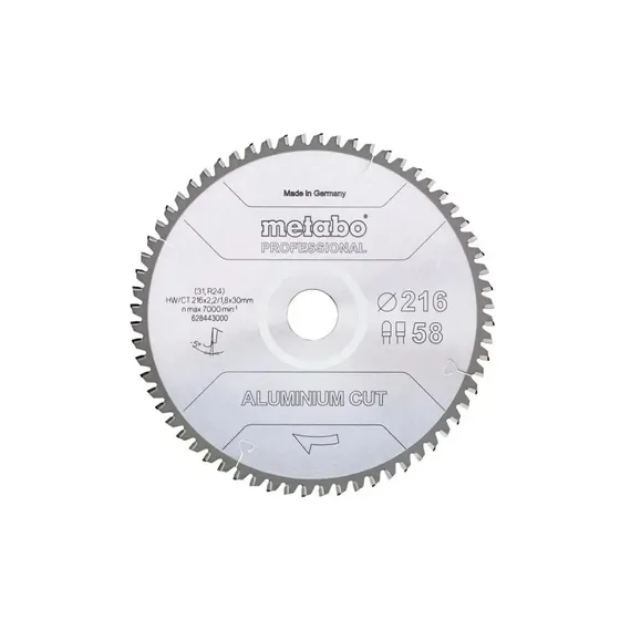 Metabo 628443000 Rundsavklinge 216 mm, 58 tænder, aluminium
