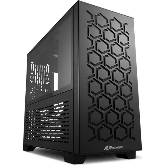 Sharkoon MS-Y1000 Micro PC-kabinet, Sort (Micro-ATX/Mini-ITX)