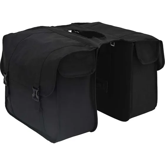 vidaXL Dobbelt Cykeltaske, Sort, 40 x 18,5 x 35 cm