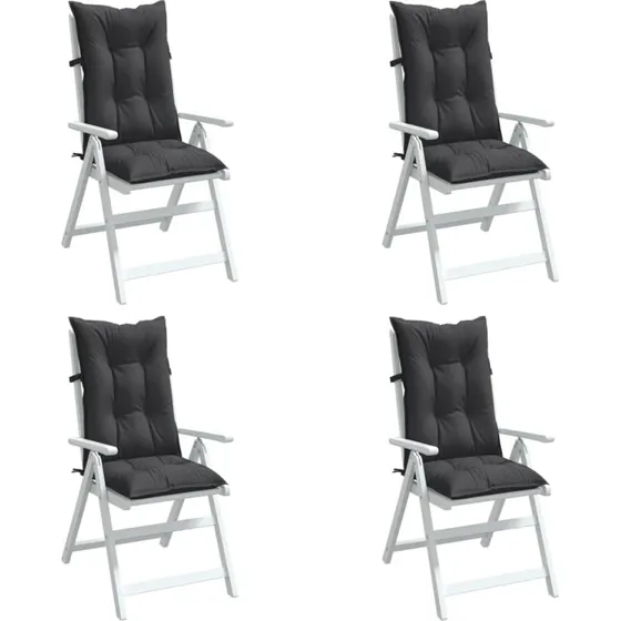 vidaXL Stolehynder med høj ryg 4 stk. 120x50x7 cm antracitgrå
