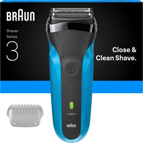 Braun Series 3 310S elektrisk barbermaskine - blå (våd/tør)