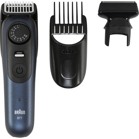 Braun BeardTrimmer 7 BT7520 skægtrimmer - Sort/Mørkeblå, Akku