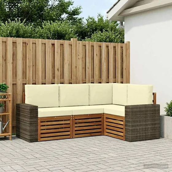 vidaXL Sofasæt 4-pces i Massivt Akacietræ