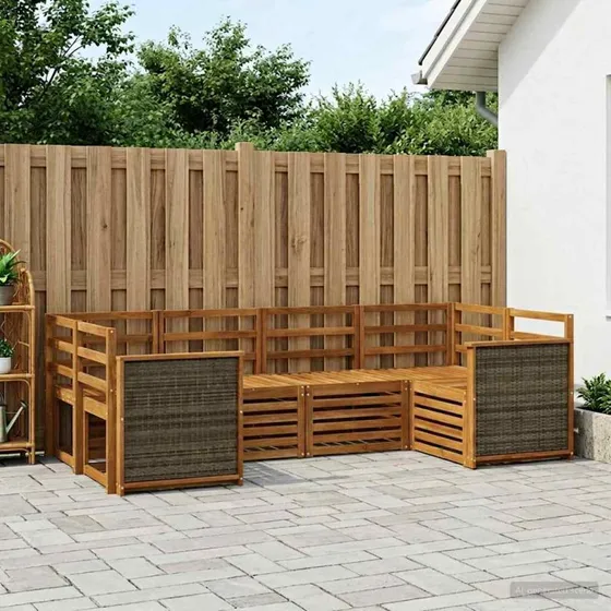 vidaXL Sektionalsofa 5-pces Naturakacietræ