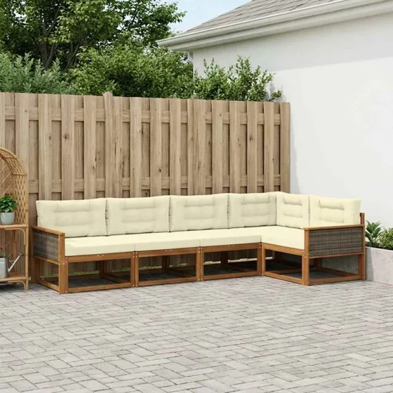 vidaXL Udendørs Sofagruppe 5-pers. Naturlig/Fløde
