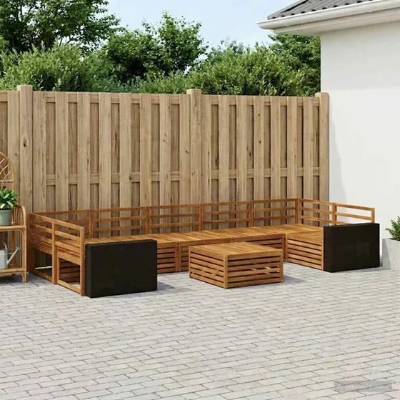 vidaXL Udendørs Sofagruppe 8 pc Natur Akacietræ