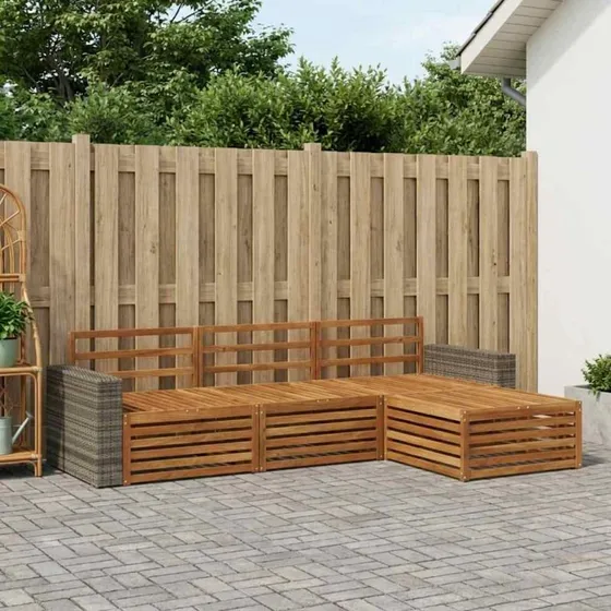 vidaXL Udendørs Sofagruppe 4 pc Natur Akacietræ