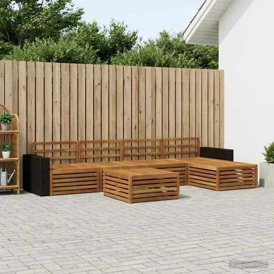 vidaXL Udendørs Sofagruppe 6 pcs Akacietræ Natur 79x79x37 cm