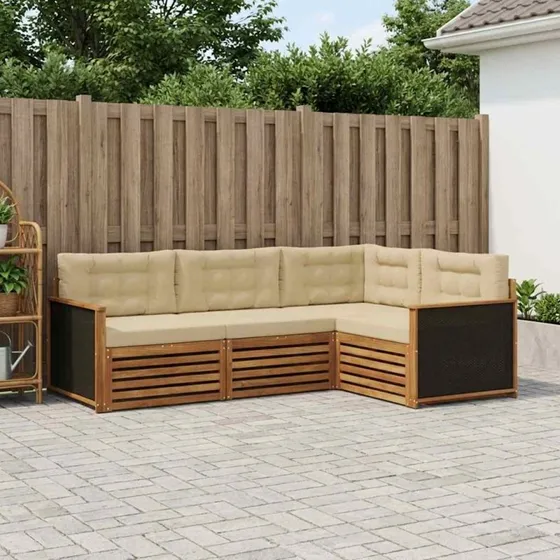 vidaXL Udendørs Sofagruppe 4-pers. Akacietræ Naturlig/Beige