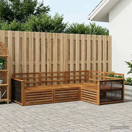 vidaXL Udendørs Sofagruppe 4 pc Naturakacietræ
