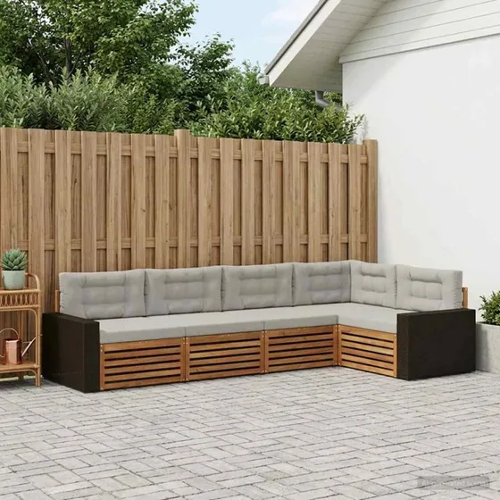 vidaXL Udendørs Sofagruppe 5-pers. Natur/Lysegrå