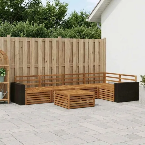 vidaXL Udendørs Sofagruppe 6 pcs Akacietræ Natur 79x79x37 cm