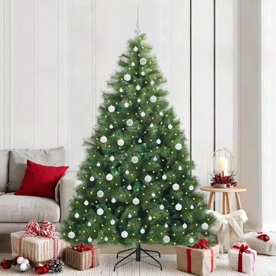 vidaXL Kunstigt Juletræ 210 cm med 300 LED'er, Grønt