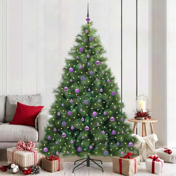 vidaXL Kunstigt juletræ 210 cm med 300 LED'er, grønt