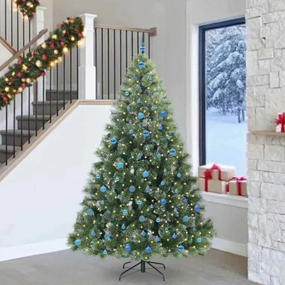 vidaXL Kunstigt Juletræ 240 cm Grønt med 300 LED'er