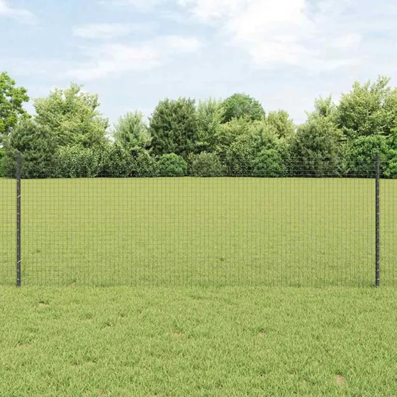 vidaXL Svejsestålhegn 100 x 0,8 m PVC-grå