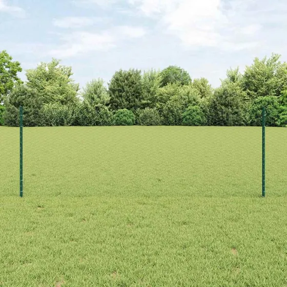 vidaXL Sekskantet hegn 100 x 0,8 m PVC-belagt stål, grøn